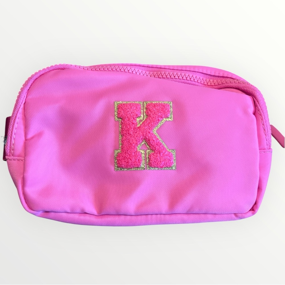 Magenta Letter K Belt Bag